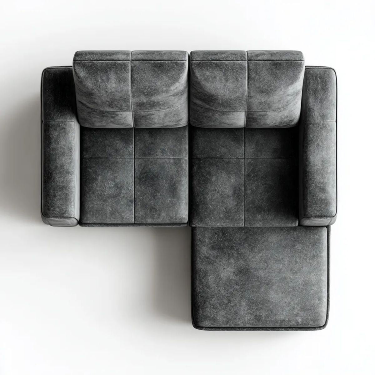 Grafitowa sofa narożna 3-osobowa z mikrofibry w kształcie L, 240 × 160 × 85 cm