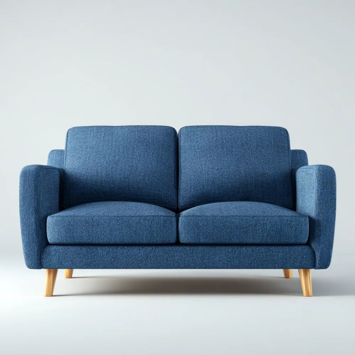 Sofa dwuosobowa granatowa z tapicerką poliestrową, 148 × 82 × 84 cm