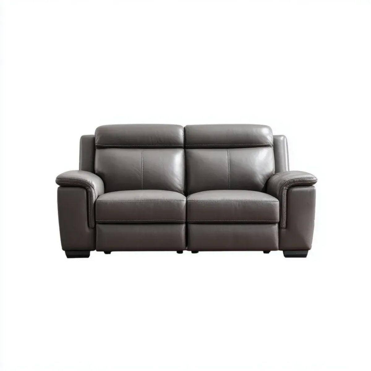 Dwuosobowa sofa ze skóry ciemnoszara 170 x 90 x 95 cm