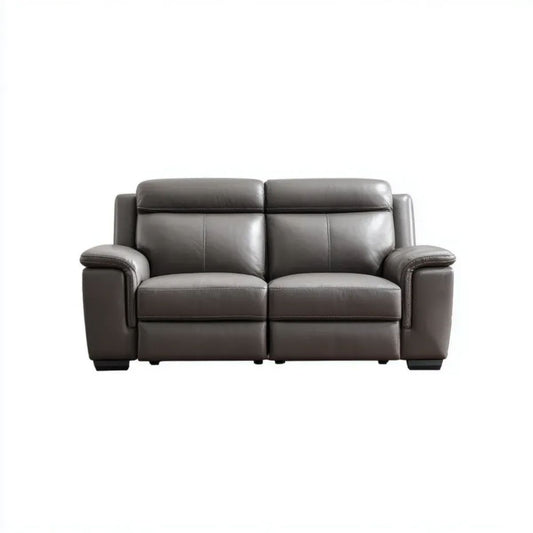 Dwuosobowa sofa ze skóry ciemnoszara 170 x 90 x 95 cm