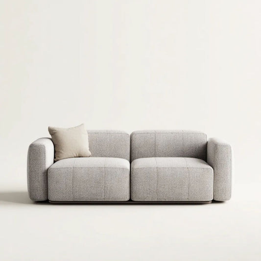 Dwuosobowa sofa szara z tapicerką poliestrową, 180 x 90 x 78 cm