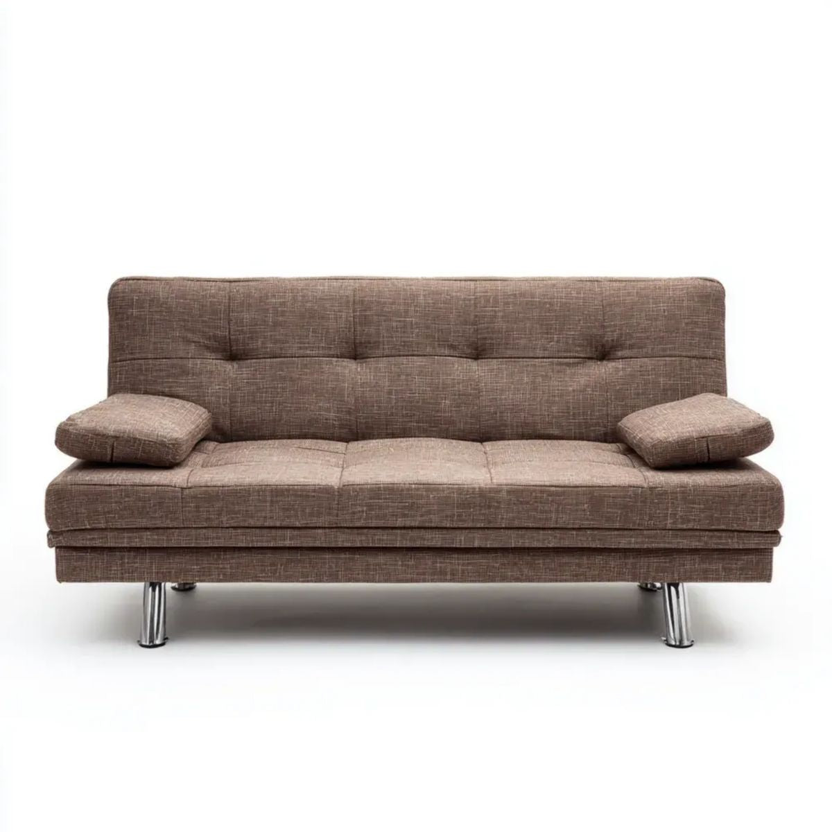 Trzyosobowa sofa brązowa z tapicerką tkaninową 200 x 90 x 90 cm