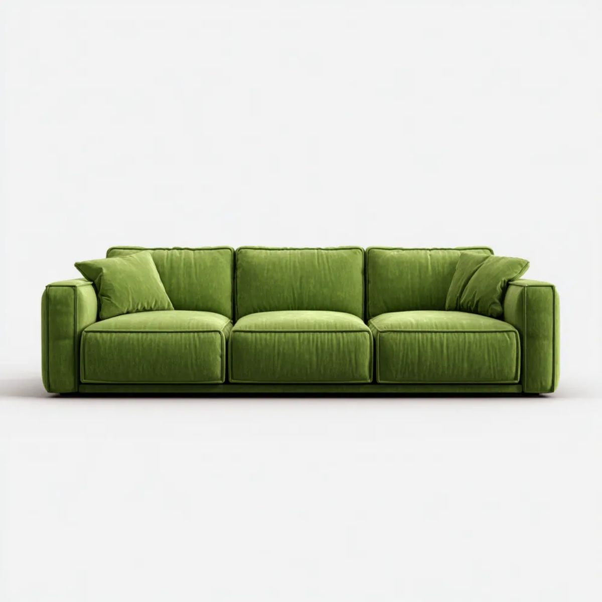 Zielona sofa trzyosobowa welurowa 240 × 95 × 85 cm